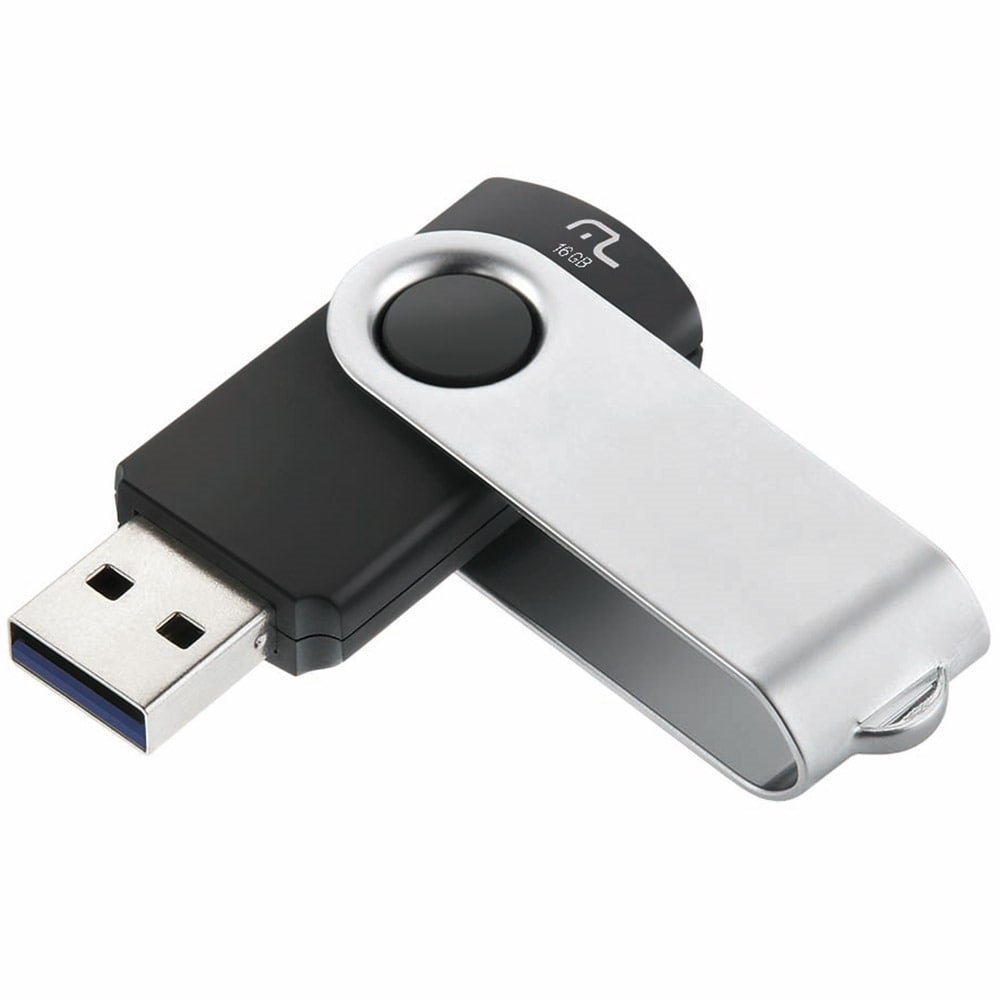 Pendrive Multilaser PD988 Twist USB 3.0 Preto 16GB Pendrive Multilaser PD988 Twist USB 3.0 Preto 16GB