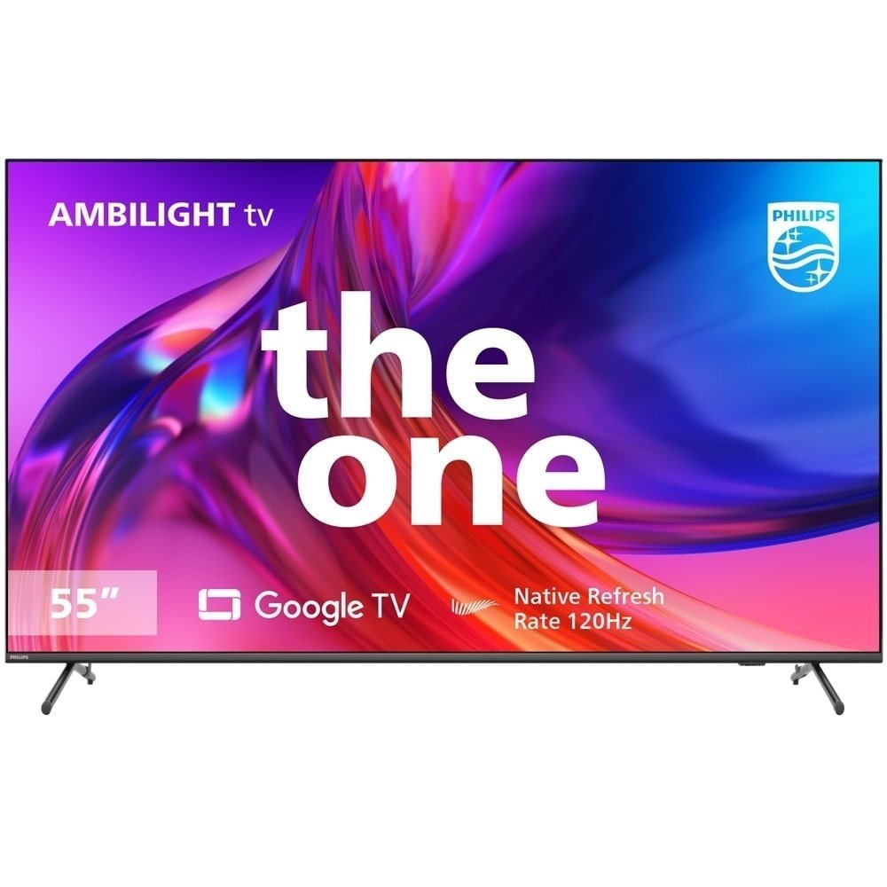 Smart TV LED 55" Philips The One 55PUG8808/78 4K UHD com Wi-Fi, com 4 HDMI, 2 USB, 120Hz, Preto Smart TV LED 55" Philips The One 55PUG8808/78 4K UHD com Wi-Fi, com 4 HDMI, 2 USB, 120Hz, Preto