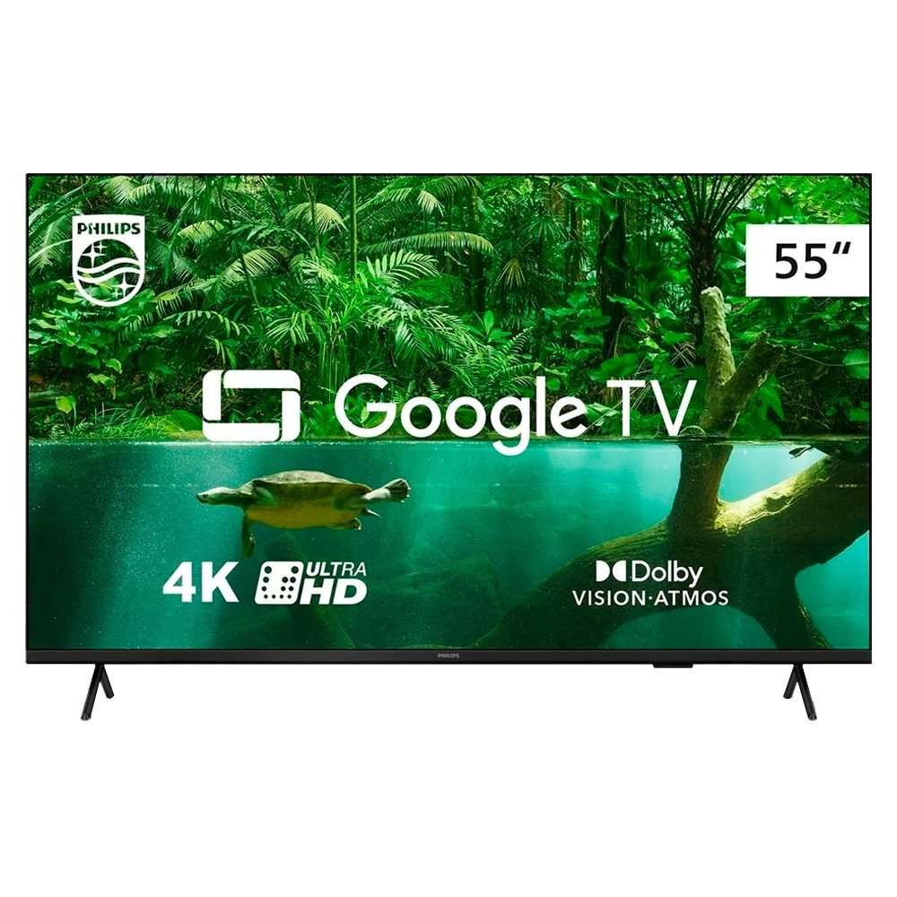 Smart TV LED 55" Philips 55PUG7408/78 4K UHD com Wi-Fi, com 2 USB, 3 HDMI, 60 Hz Smart TV LED 55" Philips 55PUG7408/78 4K UHD com Wi-Fi, com 2 USB, 3 HDMI, 60 Hz