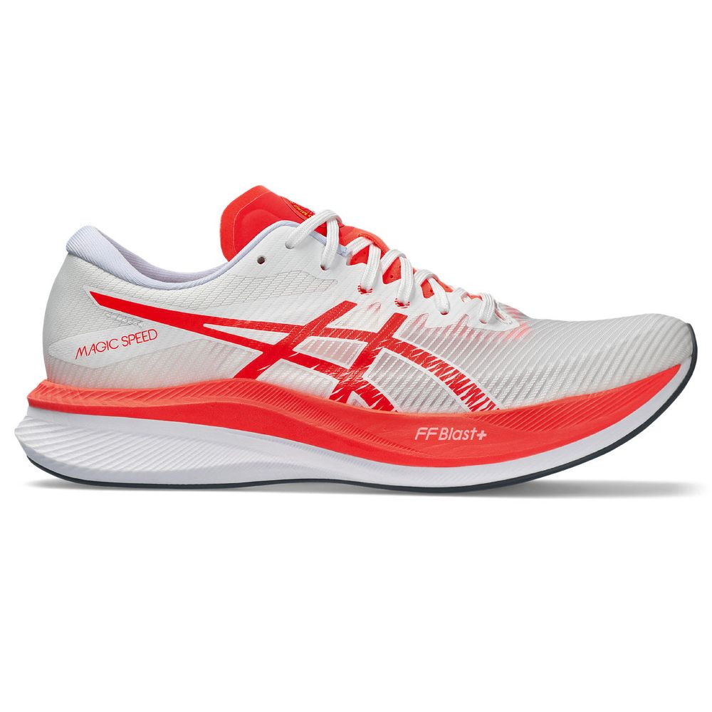 Tênis ASICS Magic Speed 3 - Masculino - Branco com Vermelho Tênis ASICS Magic Speed 3 - Masculino - Branco com Vermelho