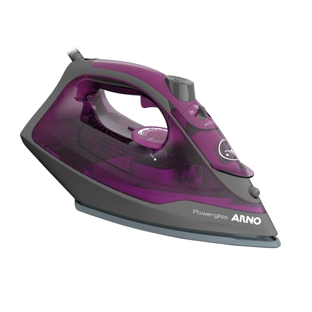 Ferro a Vapor Arno Powergliss FPO1 | Base Cerâmica Xglide Roxo Ferro a Vapor Arno Powergliss FPO1 | Base Cerâmica Xglide Roxo