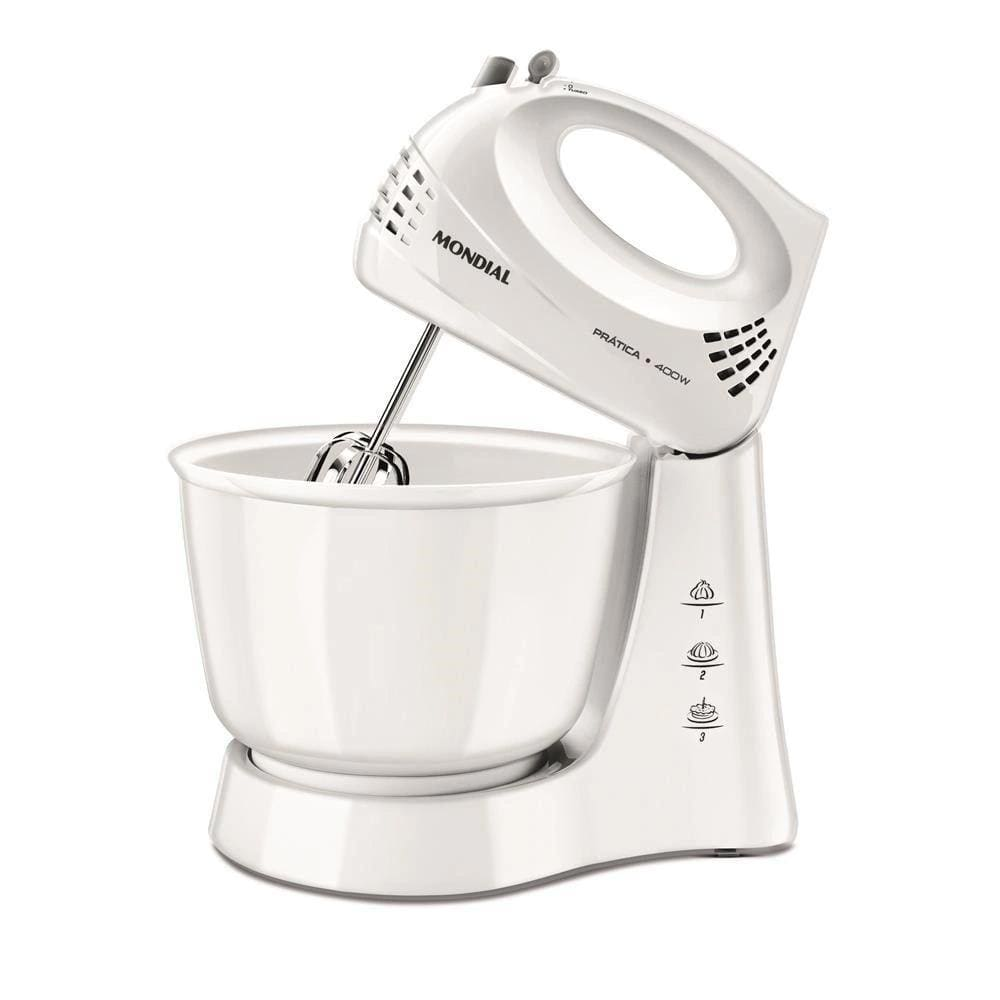 Batedeira Mondial Prática 400W B-44-W 3,6L Branco - 127V - 110V Batedeira Mondial Prática 400W B-44-W 3,6L Branco - 127V - 110V