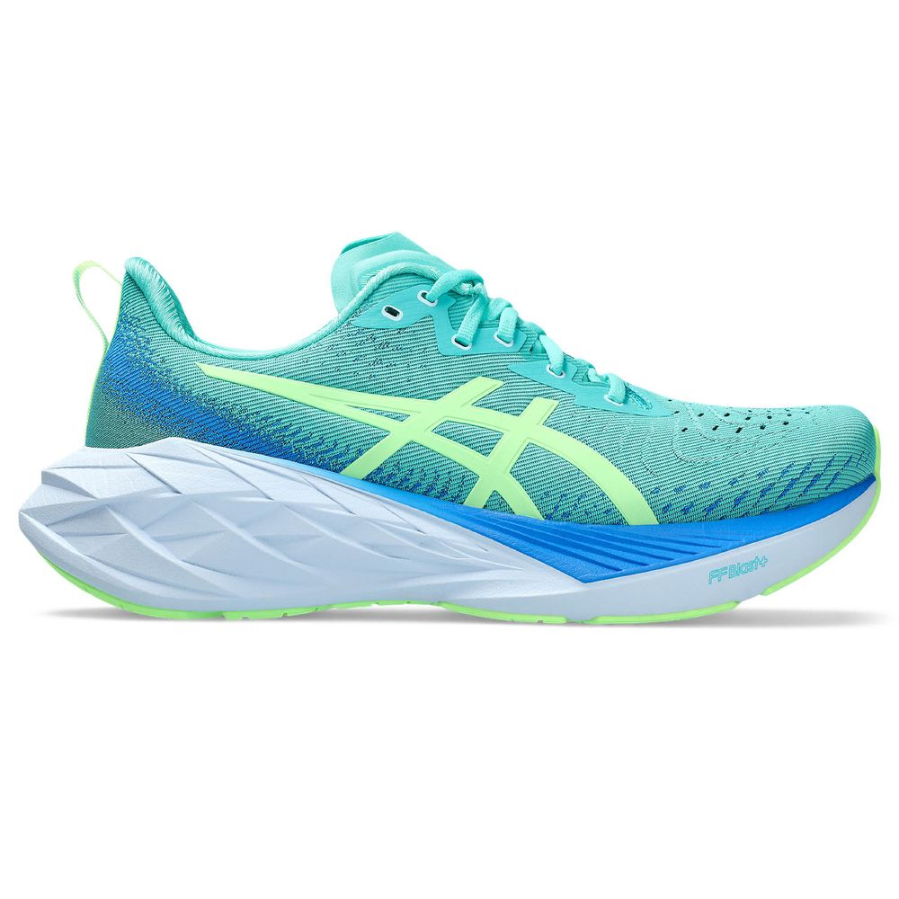 Tênis ASICS Novablast 4 Lite-Show - Masculino - Verde com Azul e Turquesa Tênis ASICS Novablast 4 Lite-Show - Masculino - Verde com Azul e Turquesa