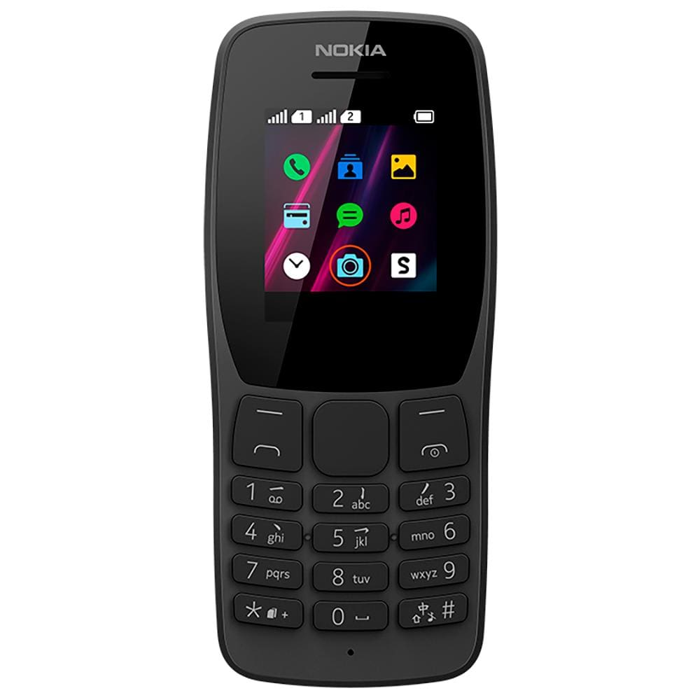 Celular Nokia 110 NK006 com Rádio FM, Dual Chip, Câmera Traseira - Preto