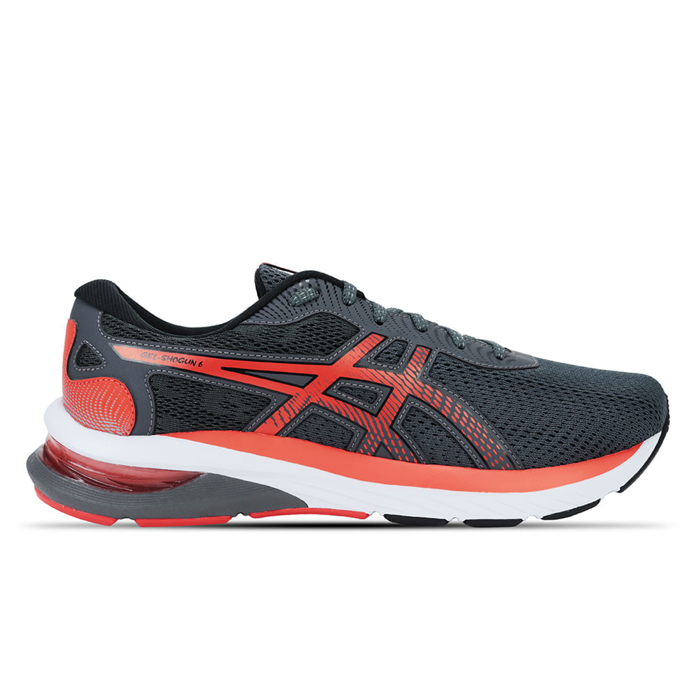 Tênis ASICS GEL-Shogun 6 - Masculino - Cinza com Laranja e Branco Tênis ASICS GEL-Shogun 6 - Masculino - Cinza com Laranja e Branco