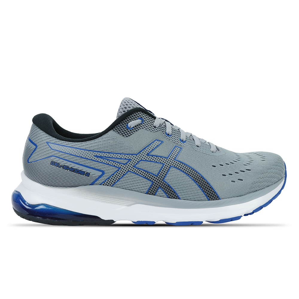 Tênis ASICS GEL-Shinobi 2 - Masculino - Cinza com Branco e Azul Tênis ASICS GEL-Shinobi 2 - Masculino - Cinza com Branco e Azul