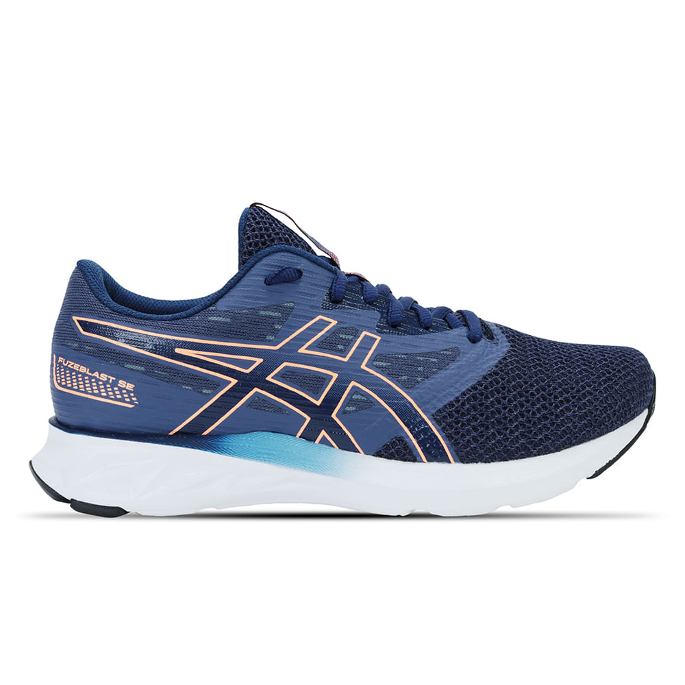 Tênis ASICS Fuzeblast SE - Feminino - Azul/Laranja Tênis ASICS Fuzeblast SE - Feminino - Azul/Laranja