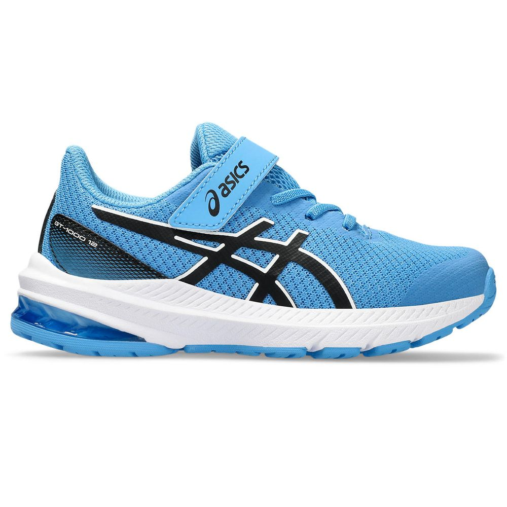Tênis ASICS GT-1000 12 PS - Infantil - Azul e Preto com Branco