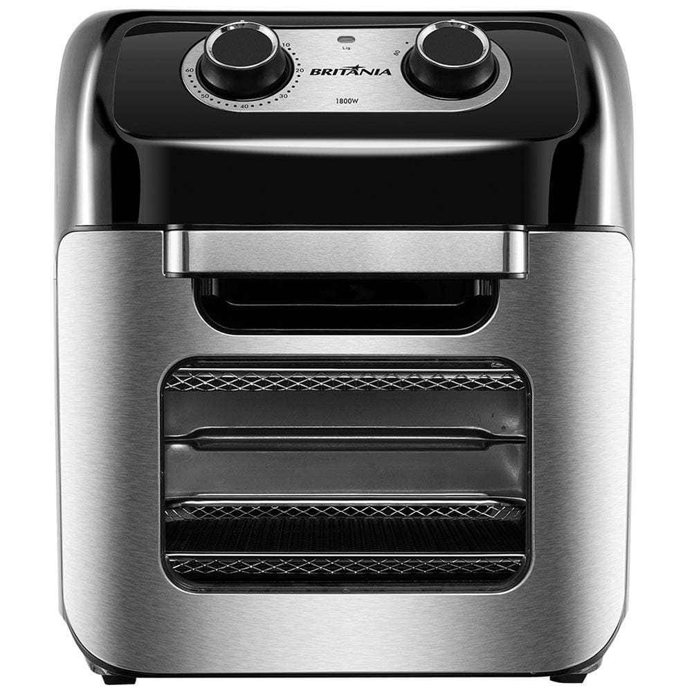Fritadeira Elétrica 3 em 1 Sem Óleo Air Fry Britânia Oven BFR2300P 12 L Preta/Inox - 220V Fritadeira Elétrica 3 em 1 Sem Óleo Air Fry Britânia Oven BFR2300P 12 L Preta/Inox - 220V