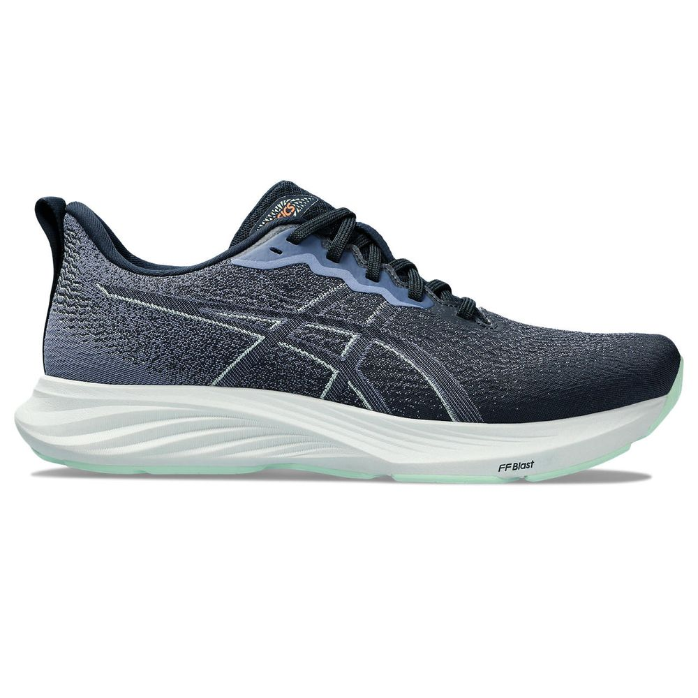 Tênis ASICS Dynablast 4 - Feminino - Cinza e Azul com Branco e Verde Tênis ASICS Dynablast 4 - Feminino - Cinza e Azul com Branco e Verde