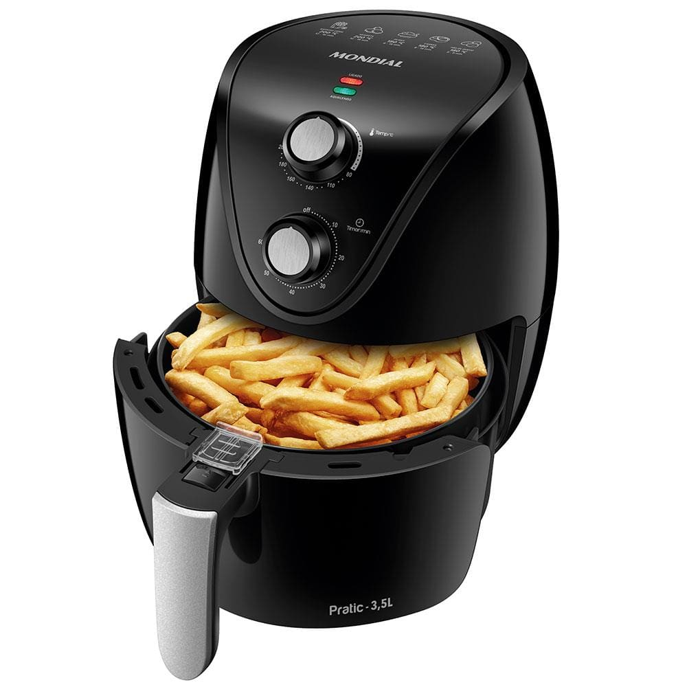 Fritadeira Elétrica Air Fryer New Pratic AF31 Sem Óleo 3,5 Litros Mondial Preto / 220V