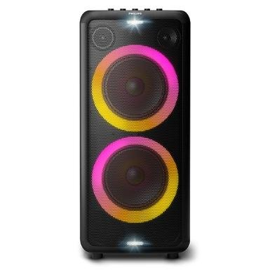 Caixa de Som PartySpeaker Philips, Bluetooth, 1600W, Led, USB, Entradas para Microfone e Guitarra - TAX5208/78 Caixa de Som PartySpeaker Philips, Bluetooth, 1600W, Led, USB, Entradas para Microfone e Guitarra - TAX5208/78