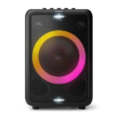 Caixa de Som Party Speaker Philips, Bluetooth, 800W, Luz de Led, USB, Entradas para Microfone e Guitarra, 14h Bateria - TAX3208/78 Caixa de Som Party Speaker Philips, Bluetooth, 800W, Luz de Led, USB, Entradas para Microfone e Guitarra, 14h Bateria - TAX3208/78