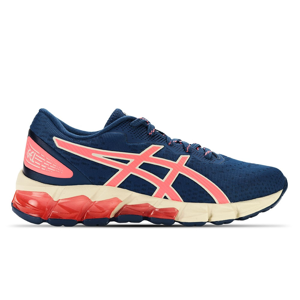 Tênis ASICS GEL-Quantum 180 Fly - Feminino - Azul Marinho com Vermelho e Creme Tênis ASICS GEL-Quantum 180 Fly - Feminino - Azul Marinho com Vermelho e Creme
