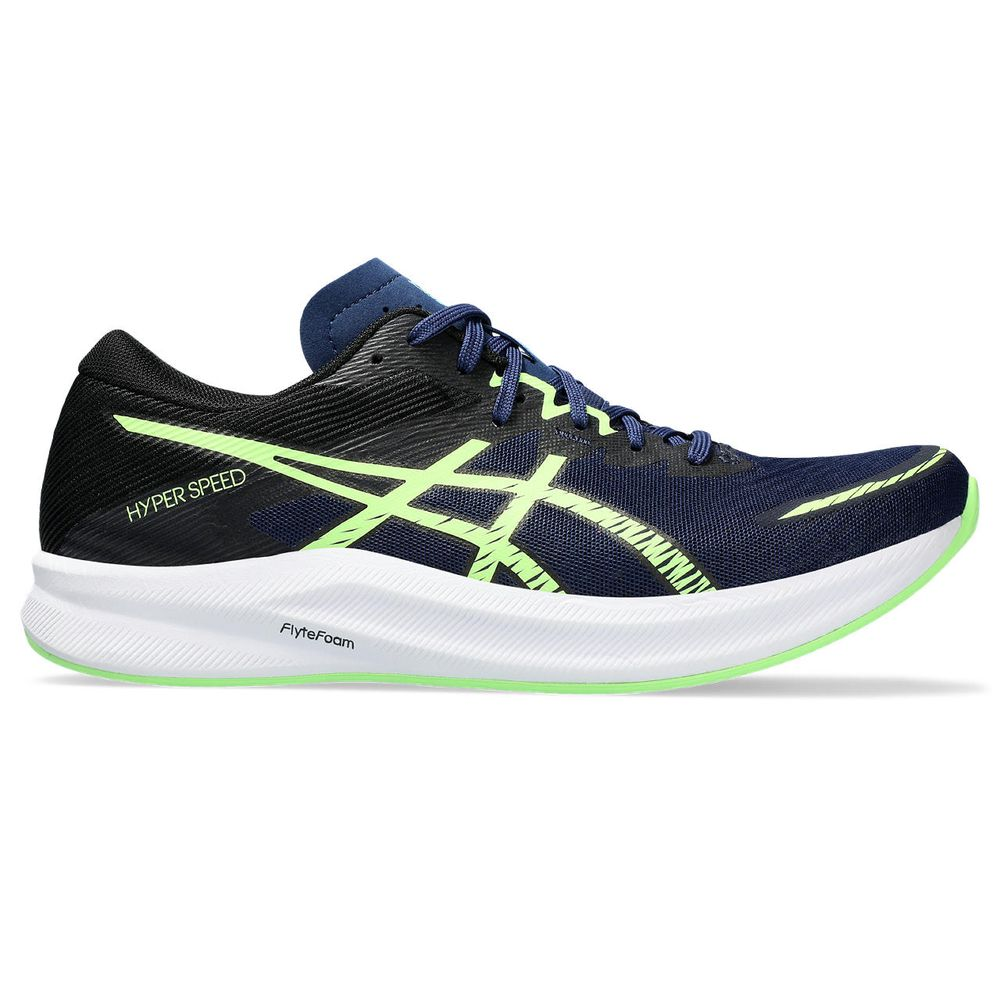 Tênis ASICS Hyper Speed 3 - Masculino - Azul Marinho e Preto com Verde e Branco Tênis ASICS Hyper Speed 3 - Masculino - Azul Marinho e Preto com Verde e Branco
