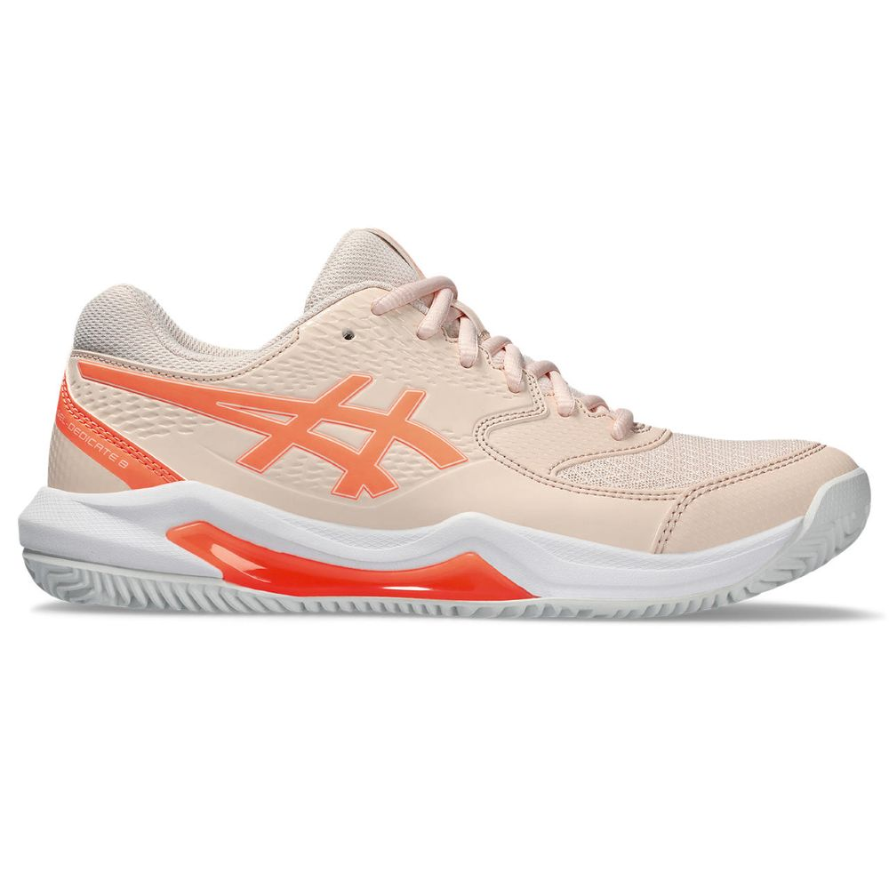 Tênis ASICS GEL-Dedicate 8 Clay - Feminino - Rosa com Laranja e Branco Tênis ASICS GEL-Dedicate 8 Clay - Feminino - Rosa com Laranja e Branco