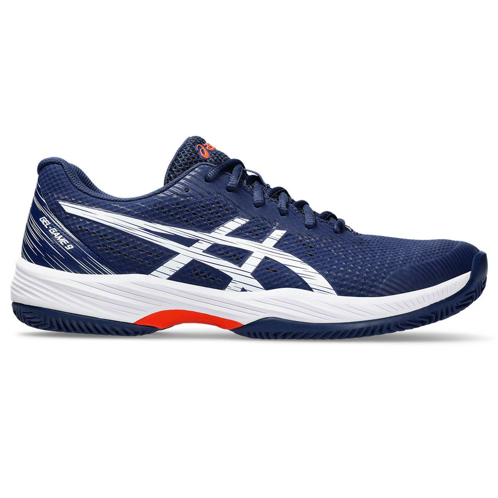Tênis ASICS GEL-Game 9 Clay/Oc - Masculino - Azul Marinho com Branco e Vermelho Tênis ASICS GEL-Game 9 Clay/Oc - Masculino - Azul Marinho com Branco e Vermelho