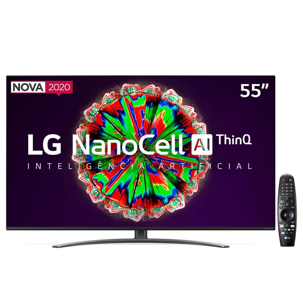 Smart TV LED 55" UHD 4K LG 55NANO81 NanoCell, IPS, Bluetooth, HDR, Inteligência Artificial ThinQ AI, Google Assistente, Alexa IOT, Smart Magic - 2020