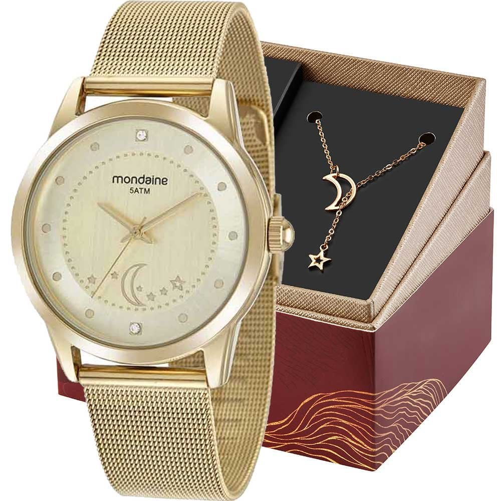 Kit Relógio Mondaine Feminino com Colar 32461LPMKDE1K1 Kit Relógio Mondaine Feminino com Colar 32461LPMKDE1K1