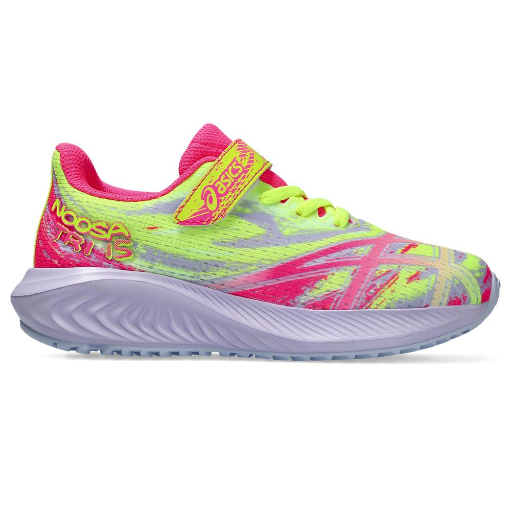 Tênis ASICS Pre Noosa Tri 15 PS - Infantil - Verde e Rosa com Lilás Tênis ASICS Pre Noosa Tri 15 PS - Infantil - Verde e Rosa com Lilás