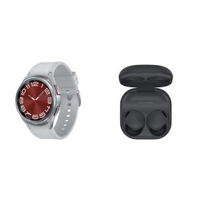 Galaxy Watch6 Classic LTE 43mm Prata + Galaxy Buds2 Pro Grafite Kit Galaxy Watch6 Classic LTE 43mm Prata + Galaxy Buds2 Pro Grafite Kit
