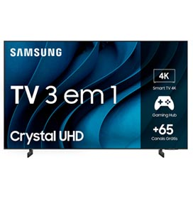 Smart TV Samsung Crystal UHD 4K 65" Polegadas 65CU8000 com Painel Dynamic Crystal Color, Design AirSlim e Alexa built in