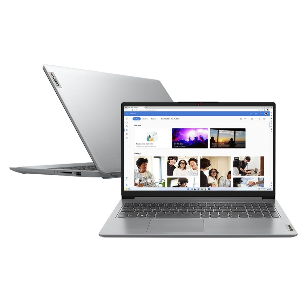 Notebook Lenovo Ideapad 1, 82VX0001B Tela de 15.6", Intel Celeron, 128GB SSD, 4GB RAM, Windows 11, Cloud Grey Notebook Lenovo Ideapad 1, 82VX0001B Tela de 15.6", Intel Celeron, 128GB SSD, 4GB RAM, Windows 11, Cloud Grey