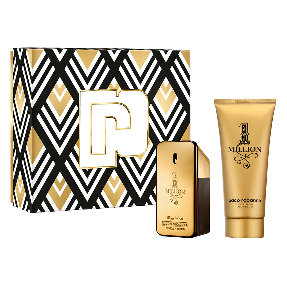 Kit 1 million eau de toilette 50ml e gel de banho 100ml Kit 1 million eau de toilette 50ml e gel de banho 100ml