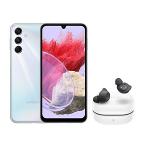 Celular Samsung M34 5G (128GB) - Prata + Galaxy Buds FE - Grafite Combo Celular Samsung M34 5G (128GB) - Prata + Galaxy Buds FE - Grafite Combo