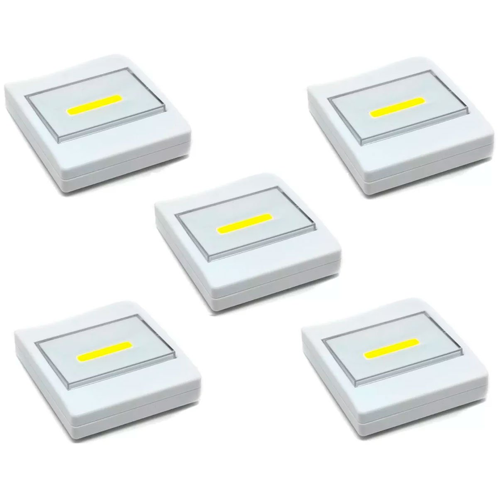 Kit 5 Luminárias Portáteis Interruptor Luz de LED Kit 5 Luminárias Portáteis Interruptor Luz de LED