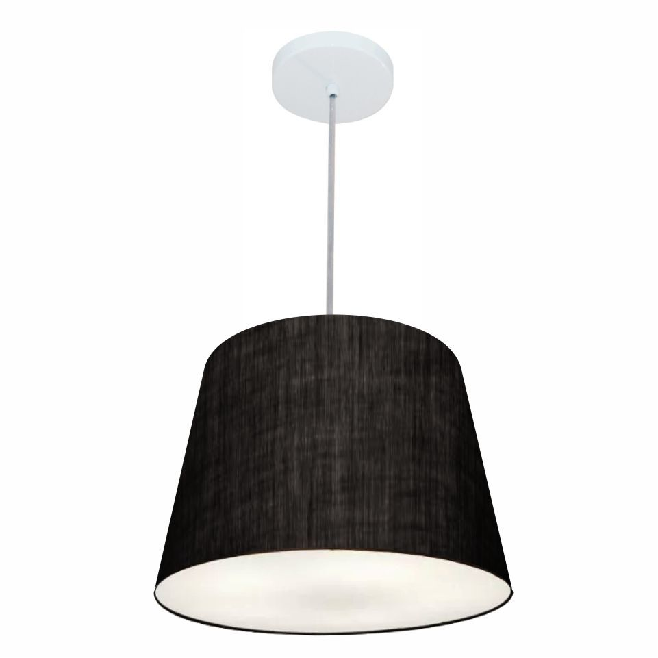 Pendente Cone Md-4246 Cúpula em Tecido 30/40x30cm Preto - Bivolt Pendente Cone Md-4246 Cúpula em Tecido 30/40x30cm Preto - Bivolt