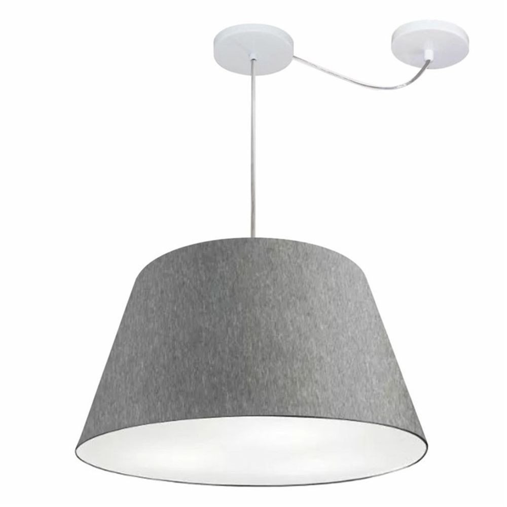 Pendente Cone Md-4278 Cúpula em Tecido 30/50x35cm Rústico Cinza - Bivolt Pendente Cone Md-4278 Cúpula em Tecido 30/50x35cm Rústico Cinza - Bivolt