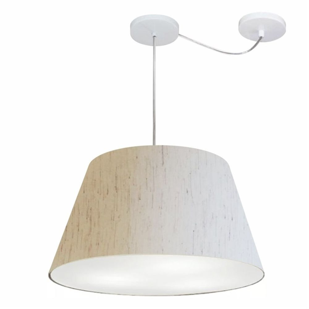 Pendente Cone Md-4278 Cúpula em Tecido 30/50x35cm Linho Bege - Bivolt Pendente Cone Md-4278 Cúpula em Tecido 30/50x35cm Linho Bege - Bivolt