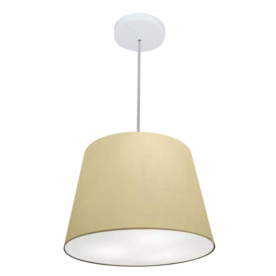 Pendente Cone Md-4246 Cúpula em Tecido 30/40x30cm Algodão Crú - Bivolt Pendente Cone Md-4246 Cúpula em Tecido 30/40x30cm Algodão Crú - Bivolt