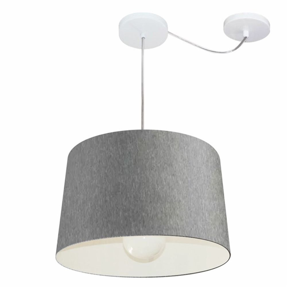 Pendente Cone Com Desvio Md-4275 Cúpula 30/40x45cm Rústico Cinza - Bivolt Pendente Cone Com Desvio Md-4275 Cúpula 30/40x45cm Rústico Cinza - Bivolt