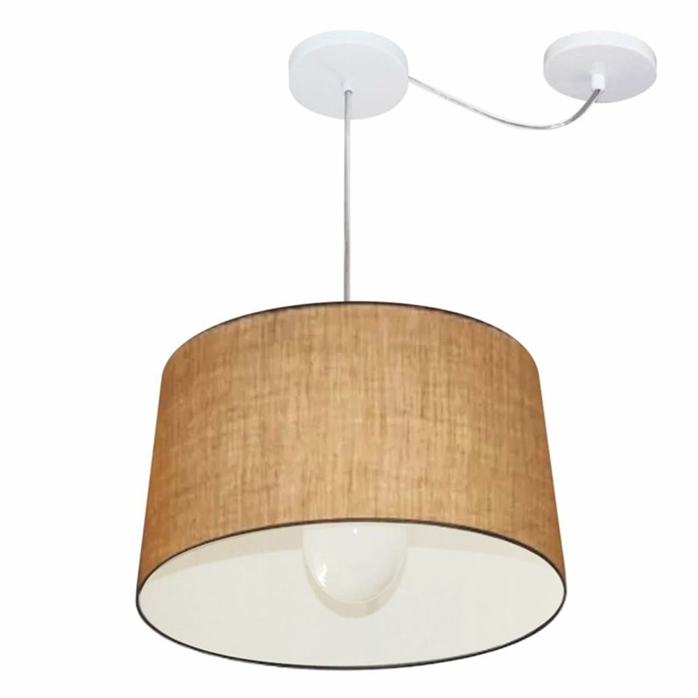 Pendente Cone Com Desvio Md-4275 Cúpula 30/40x45cm Palha - Bivolt Pendente Cone Com Desvio Md-4275 Cúpula 30/40x45cm Palha - Bivolt