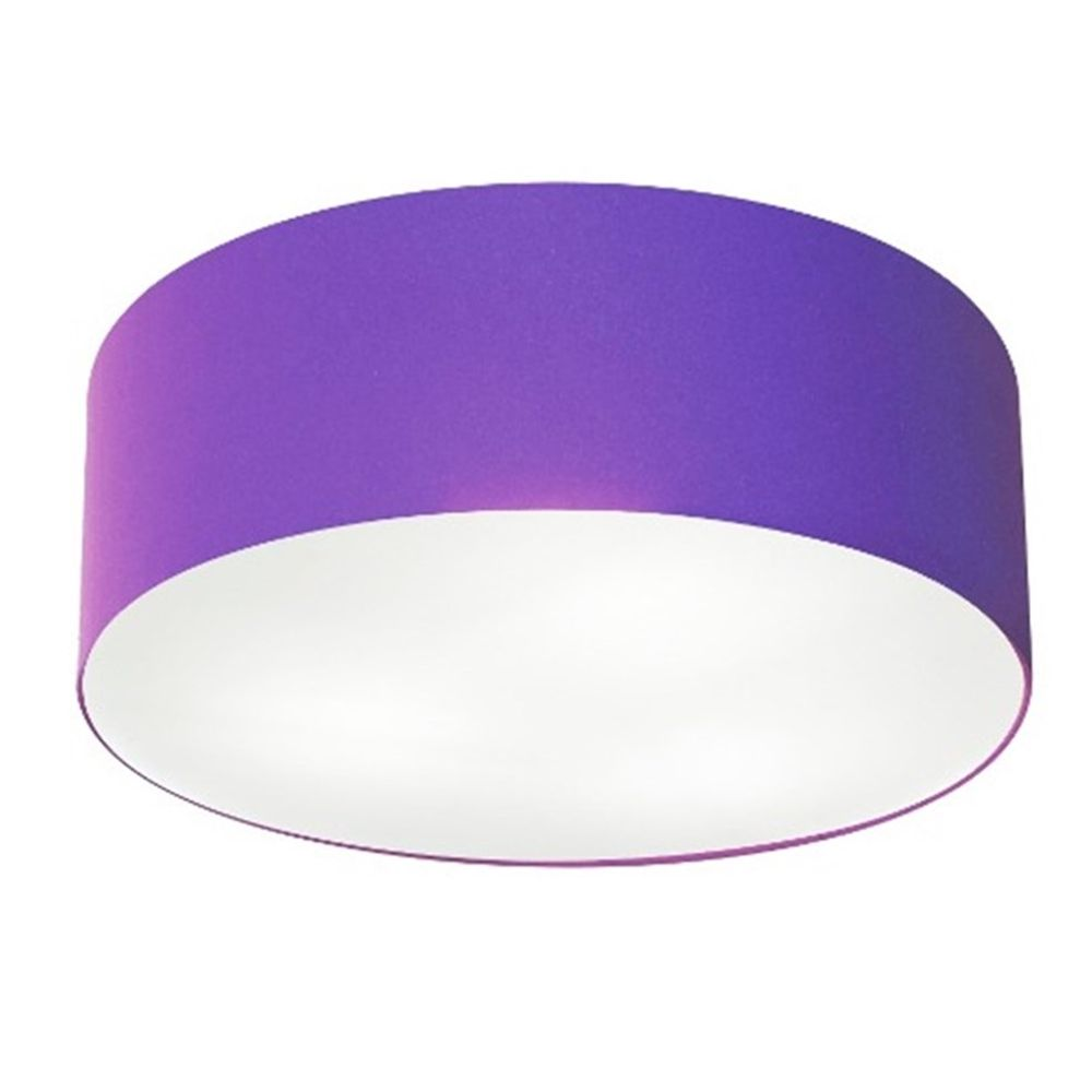 Plafon Cilíndrico Md-3006 Cúpula em Tecido 60x15cm Roxo - Bivolt Plafon Cilíndrico Md-3006 Cúpula em Tecido 60x15cm Roxo - Bivolt