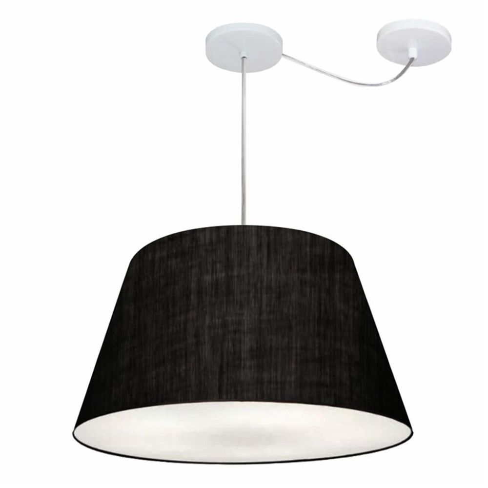 Pendente Cone Md-4278 Cúpula em Tecido 30/50x35cm Preto - Bivolt Pendente Cone Md-4278 Cúpula em Tecido 30/50x35cm Preto - Bivolt