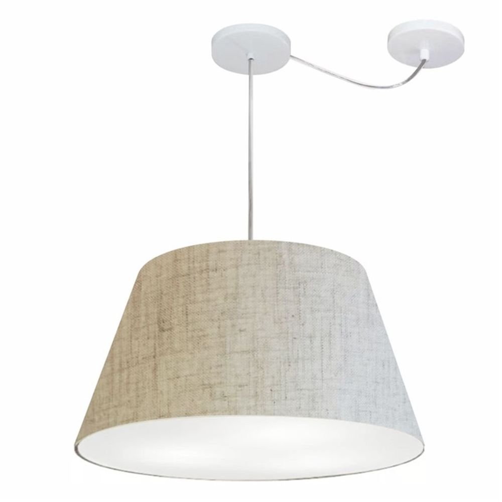 Pendente Cone Md-4278 Cúpula em Tecido 30/50x35cm Rústico Bege - Bivolt Pendente Cone Md-4278 Cúpula em Tecido 30/50x35cm Rústico Bege - Bivolt