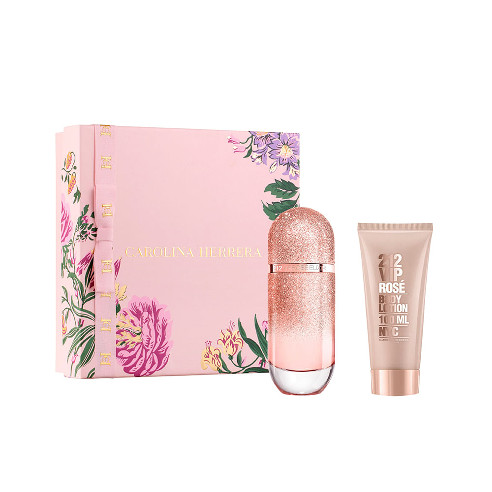 Kit carolina herrera 212 vip rosé elixir eau de parfum elixir 80ml e creme corporal 100ml Kit carolina herrera 212 vip rosé elixir eau de parfum elixir 80ml e creme corporal 100ml