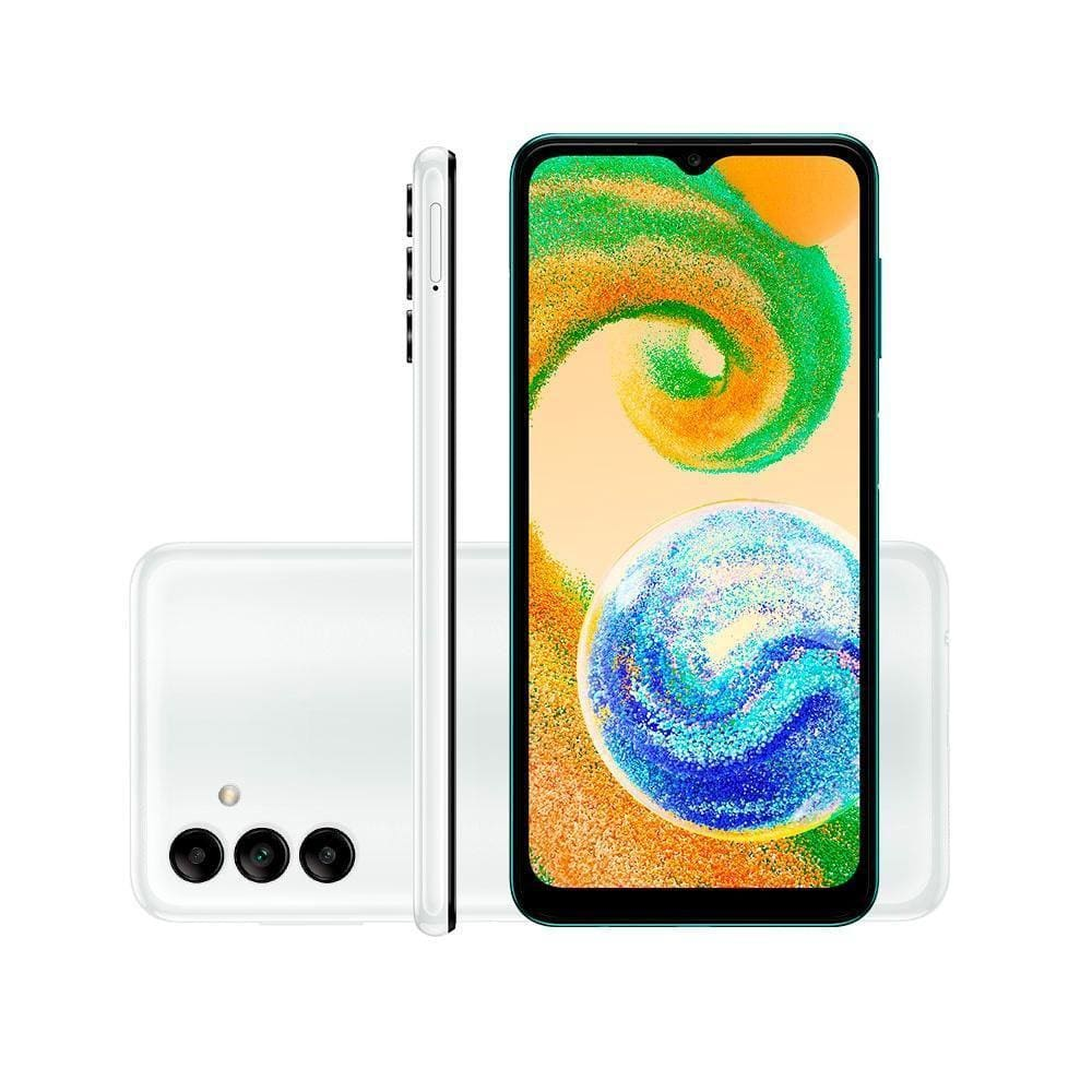 Smartphone Samsung Galaxy A04S 64GB 4GB RAM Câmera Tripla + Selfie 5MP Tela 6.5" Dual Sim - Branco Smartphone Samsung Galaxy A04S 64GB 4GB RAM Câmera Tripla + Selfie 5MP Tela 6.5" Dual Sim - Branco