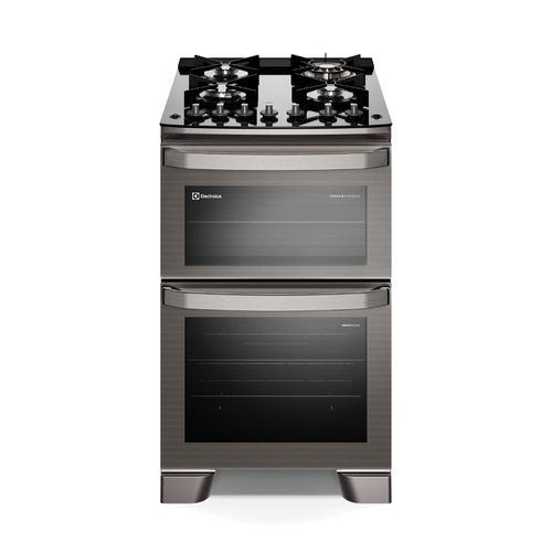 Fogão 4 bocas Electrolux Cinza Experience com Mesa de Vidro, Duplo Forno e PerfectCook360 (FE4DC) Fogão 4 bocas Electrolux Cinza Experience com Mesa de Vidro, Duplo Forno e PerfectCook360 (FE4DC)