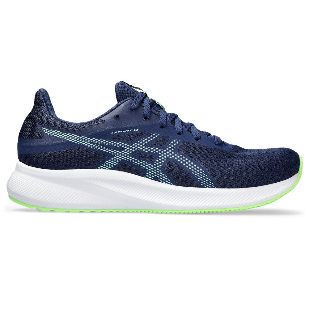Tênis ASICS Patriot 13 - Masculino - Azul Marinho com Branco e Verde Tênis ASICS Patriot 13 - Masculino - Azul Marinho com Branco e Verde
