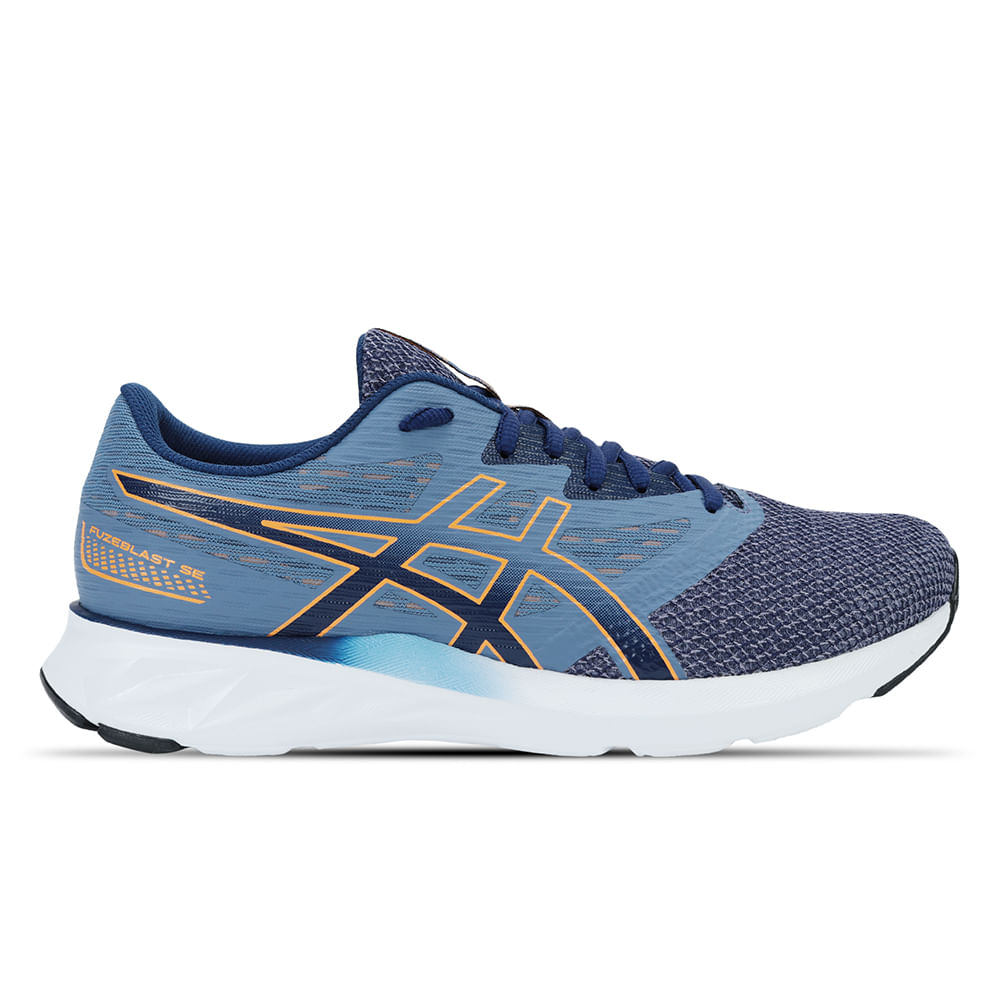 Tênis ASICS Fuzeblast SE - Masculino - Azul/Laranja Tênis ASICS Fuzeblast SE - Masculino - Azul/Laranja
