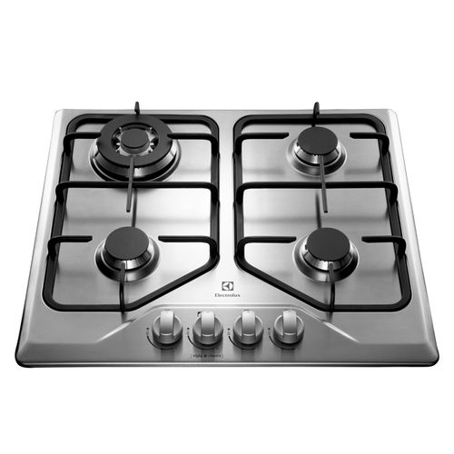 Cooktop 4 Bocas Electrolux a Gás Inox com Tripla Chama (GT60X) - Bivolt Cooktop 4 Bocas Electrolux a Gás Inox com Tripla Chama (GT60X) - Bivolt