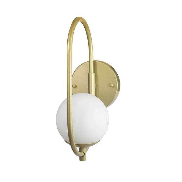 Arandela ONLINE DOURADO Globo de Vidro BRANCO + LED 5W Arandela ONLINE DOURADO Globo de Vidro BRANCO + LED 5W