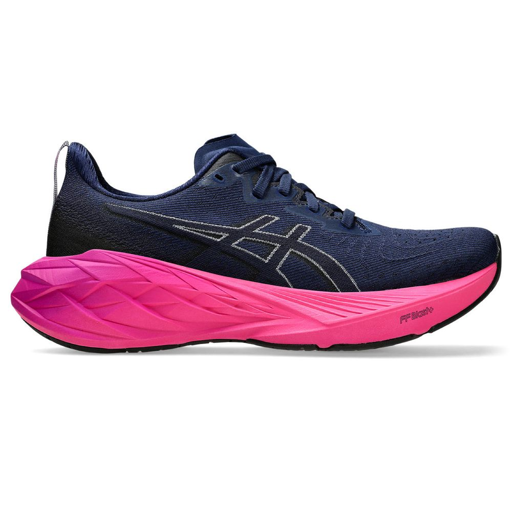 Tênis ASICS Novablast 4 - Feminino - Azul Marinho com Rosa Tênis ASICS Novablast 4 - Feminino - Azul Marinho com Rosa