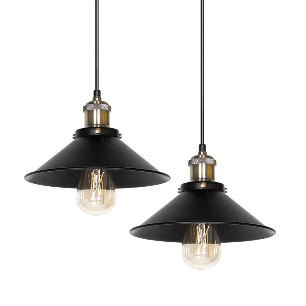 Kit 2 luminárias Loft Hat Chapéu Retro Kit 2 luminárias Loft Hat Chapéu Retro