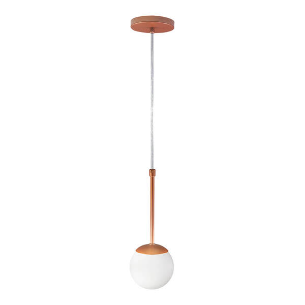 Pendente Globo Esfera de Vidro 12cm - BRONZE - Vidro Branco Pendente Globo Esfera de Vidro 12cm - BRONZE - Vidro Branco