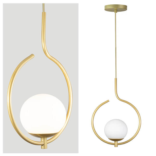 Kit 2 Pendentes On Loop DOURADO com globo de vidro BRANCO Kit 2 Pendentes On Loop DOURADO com globo de vidro BRANCO